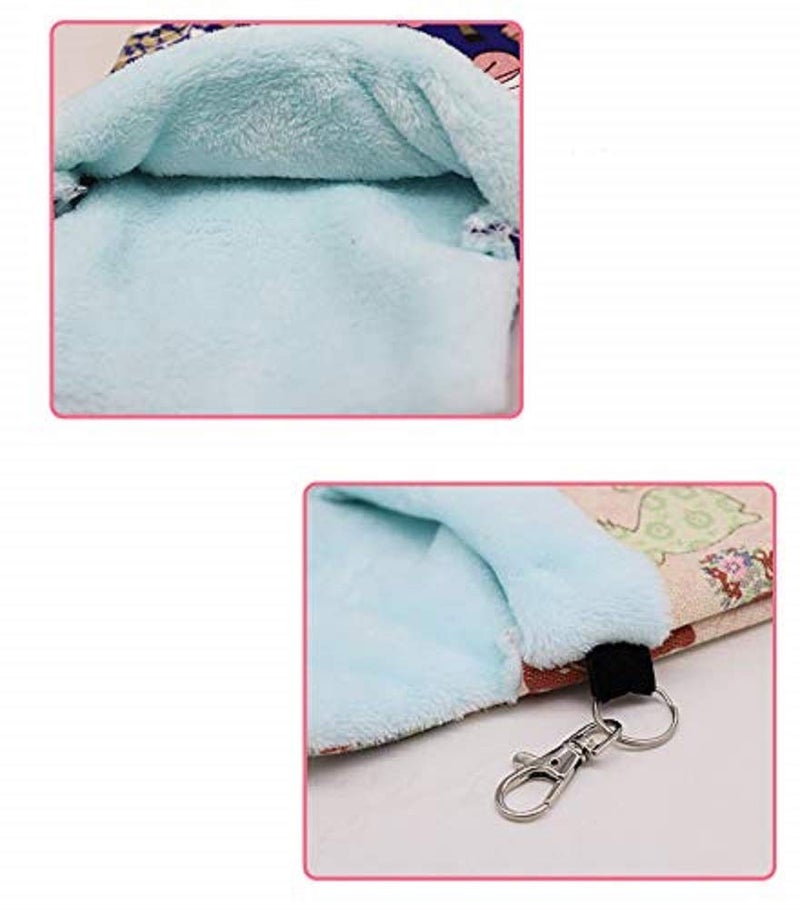 Litewoo Sugar Gliders Sleeping Pouch Bag Small Pet Cotton Hanging Warm Comfortable Nest Bed for Small Animals Squirrels Marmosets Rats Hamster (LARGR,Pink Cat) - Image 4